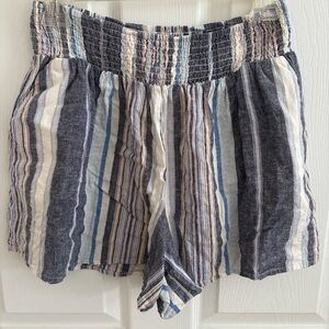 Striped Blue and White Women's Shorts